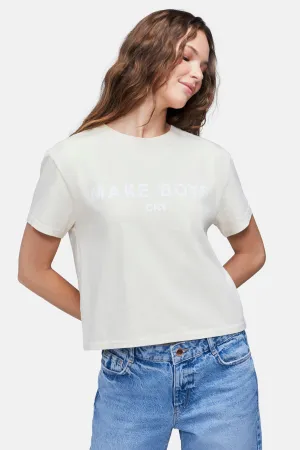 Make Boys Cry Jamie Tee | Eggnog Soft and Relaxed Flexible Wear