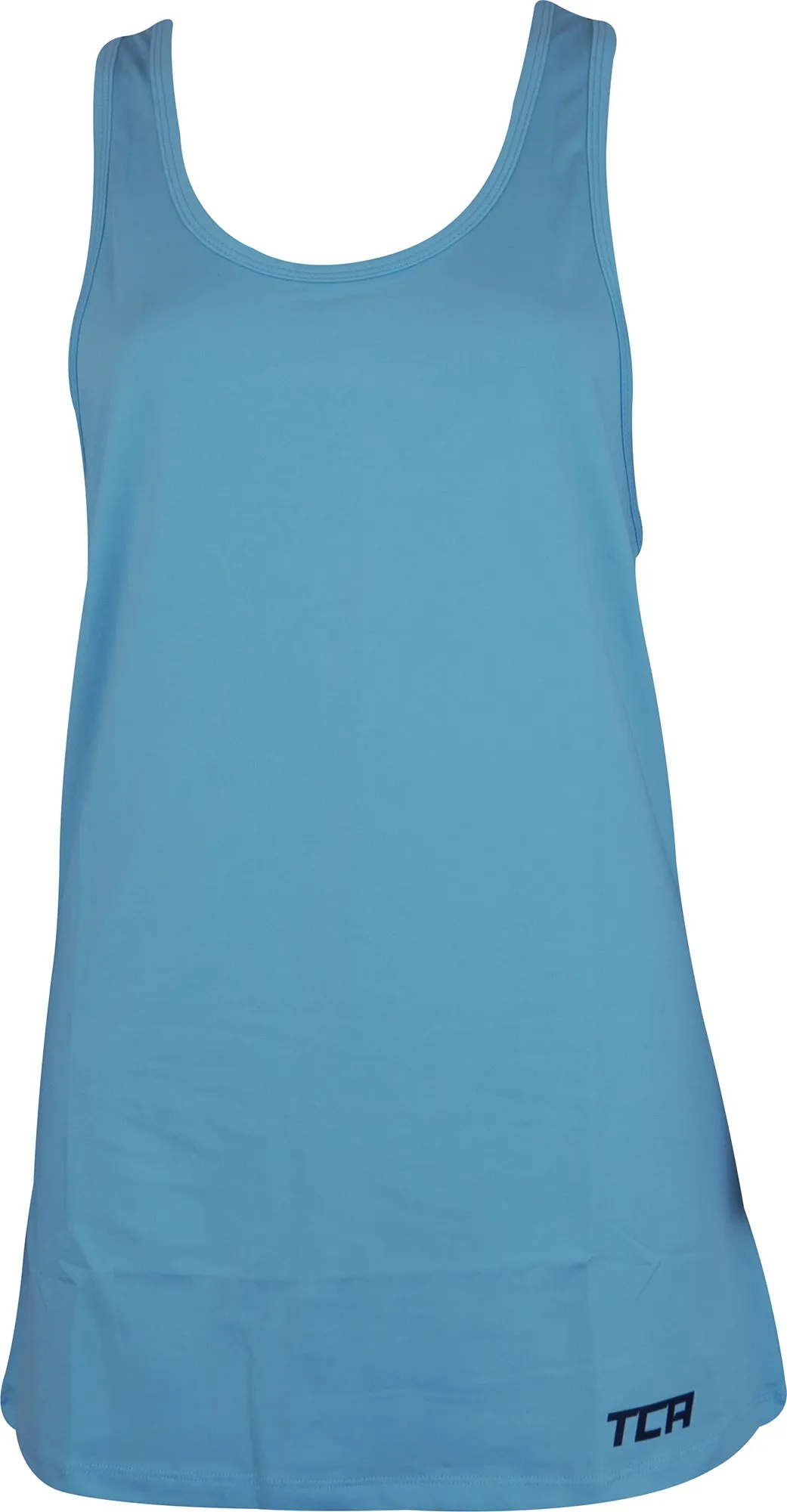 TCA Tech Racerback Womens Running Vest Tank Top - Blue Hooded Sport Integration High Stretch Material
