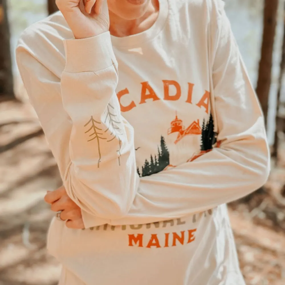 Cozy and Fashionable Relaxed Fit Acadia National Park Long Sleeve