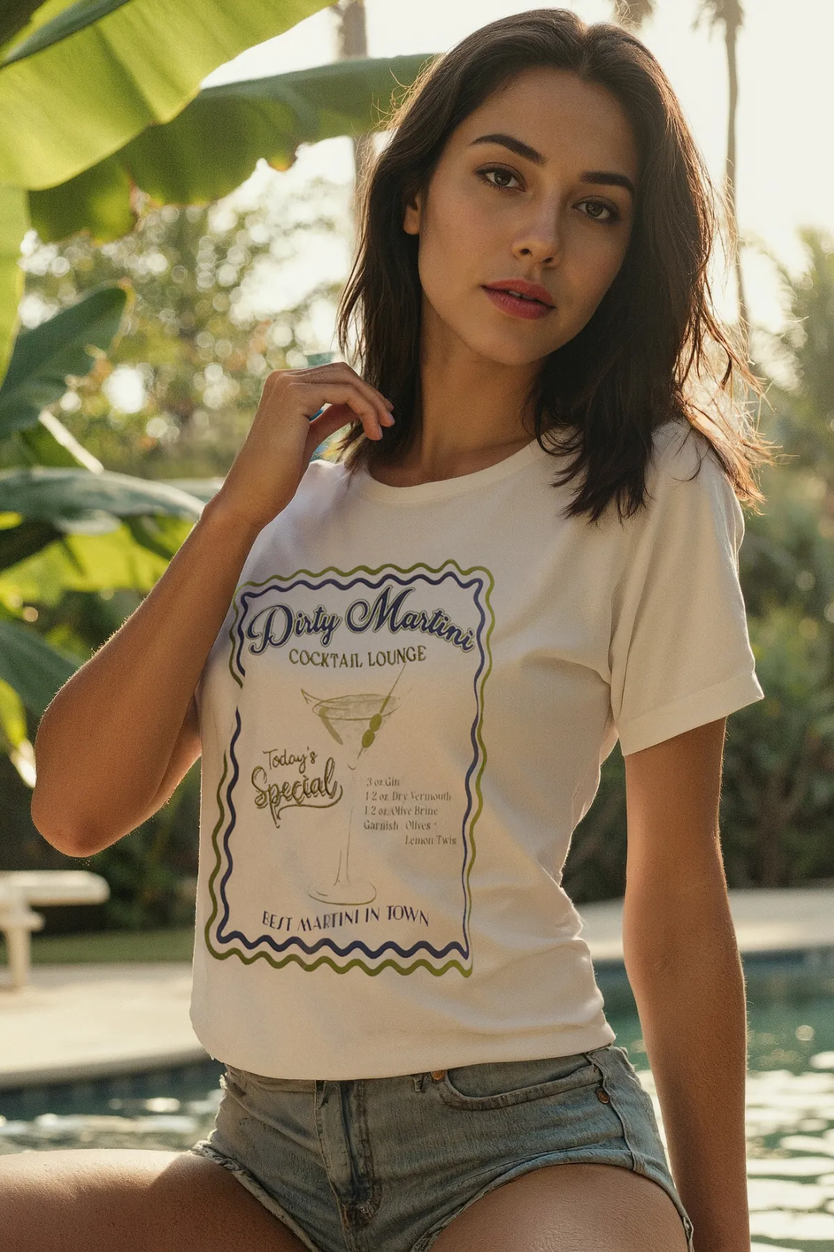 Active Lifestyle Subtle Details Martini Lounge Jamie Tee | Snow White