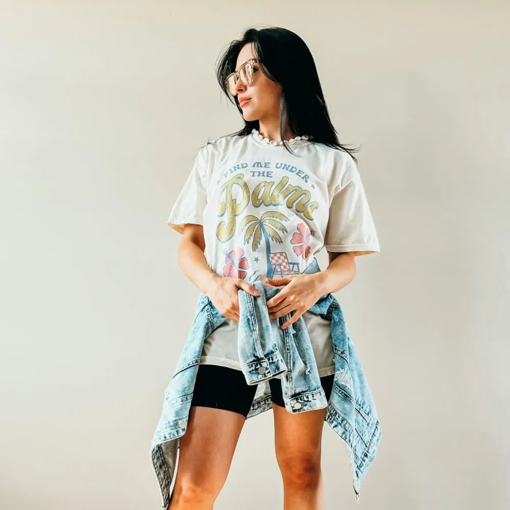 Garment Dyed Technique Under The Palms Tee