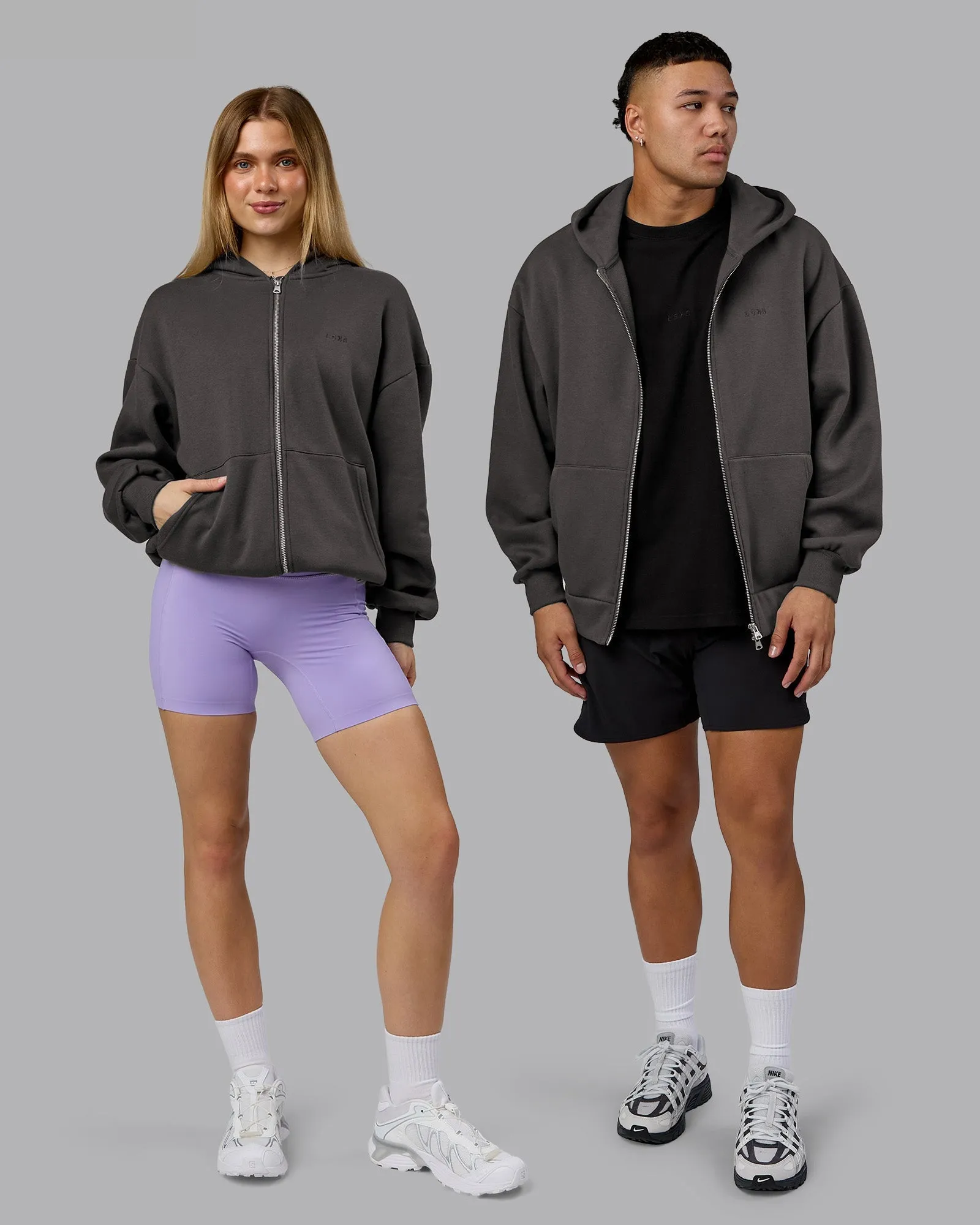 Winter Gear MVP Zip Through Oversized Hoodie - Dark Storm