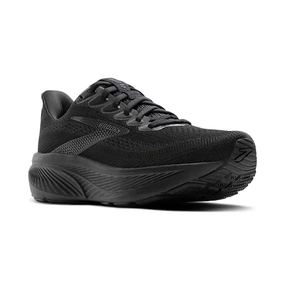 Women's Ghost 17 Running Shoe - Black/Black/Ebony - Extra Wide (2E) exceptional - running Cross Ventilation Channels