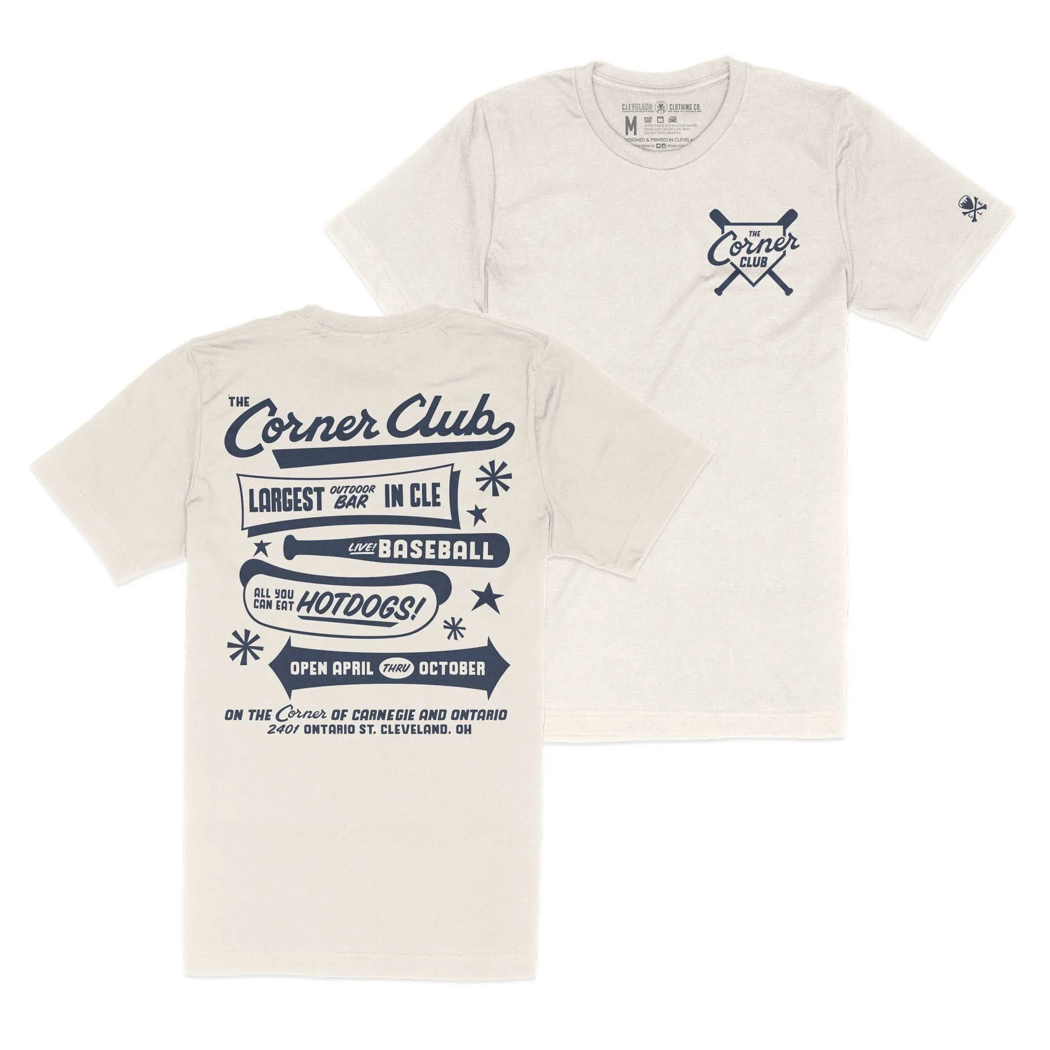 The Corner Club - Mens/Unisex Crew T-Shirt Wrinkle Resistant Texture Relaxed Fit Design