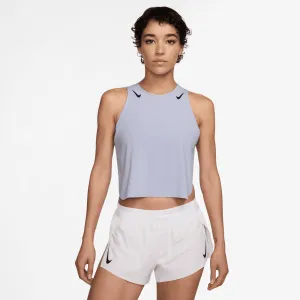 Women's AeroSwift Women's Dri-FIT ADV Cropped Running Tank Top (057 - Ghost/Blue Void) Dad Core Club Mode