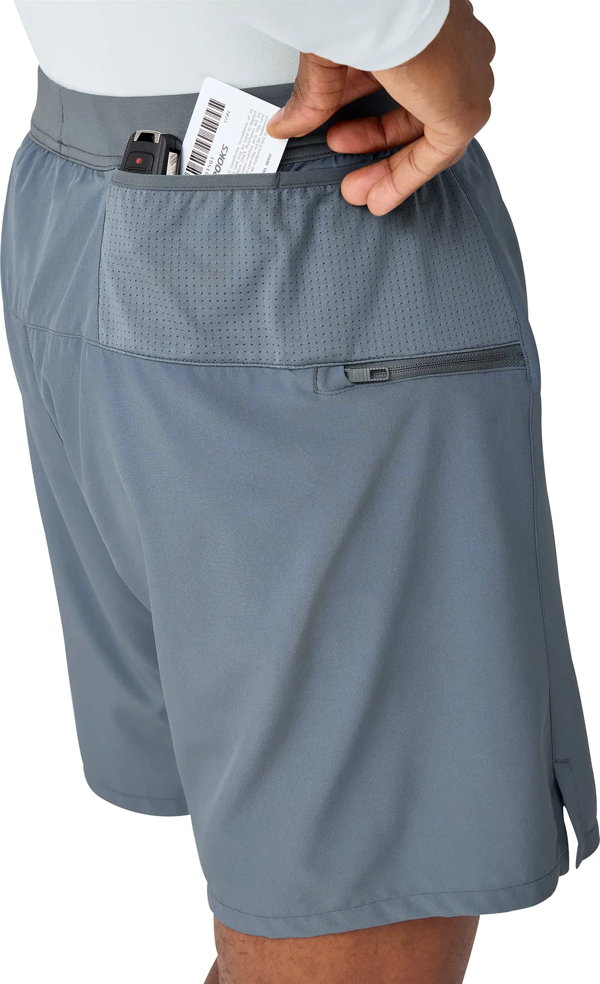 Mood Wear Brooks 7 Inch Journey 2 In 1 Mens Running Shorts - Grey