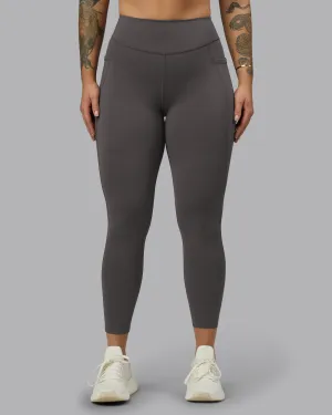 Evening Walk Slim Fit Dance Practice For Men Elite High-Rise 7/8 Legging Pockets - Dark Storm