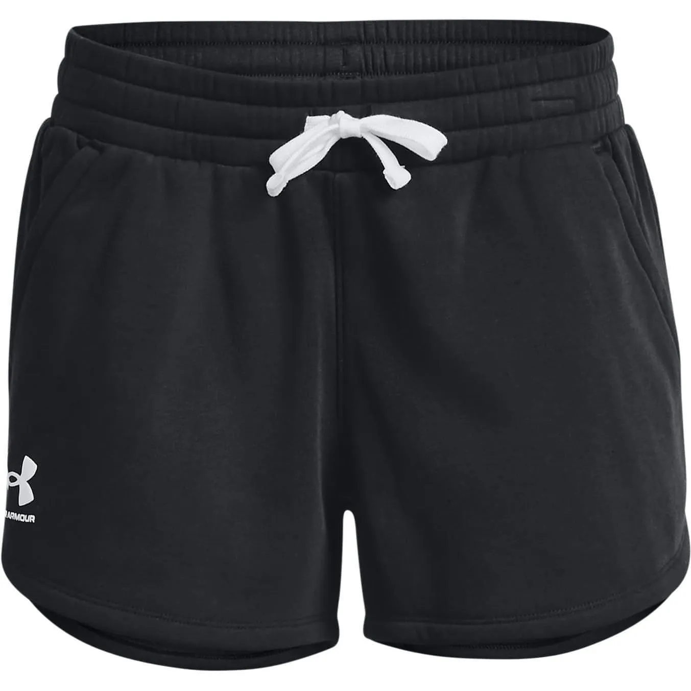 Under Armour Rival Womens Fleece Shorts - Black Flexible Fit Wear