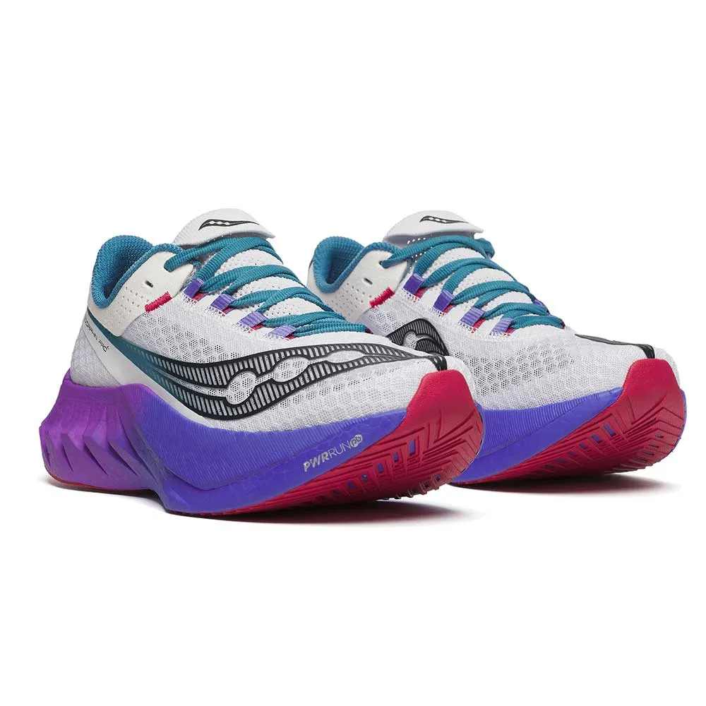 Metallic magnetic closure shoes Women's Endorphin Pro 4 Running Shoe - White/Shadow - Regular (B)