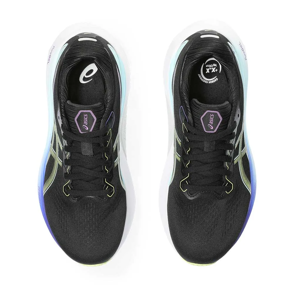 Foot Compression Sleeves Stability Control Frame Women's Gel-Kayano 30 Running Shoe - Black/Glow Yellow - Regular (B)