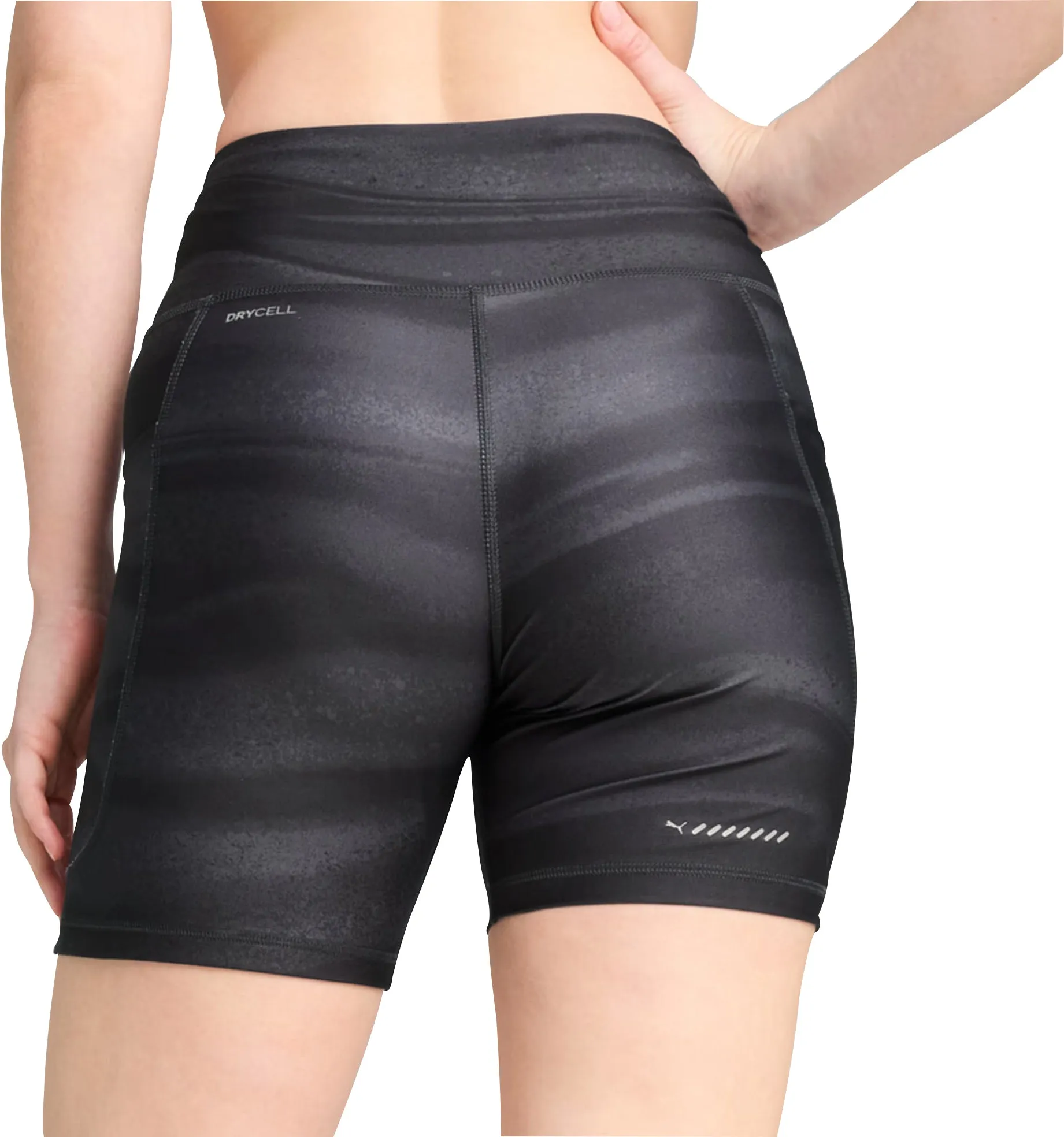 Puma Velocity 5 Inch Womens Short Running Tights - Black Fade Resistant Material Earth Tones