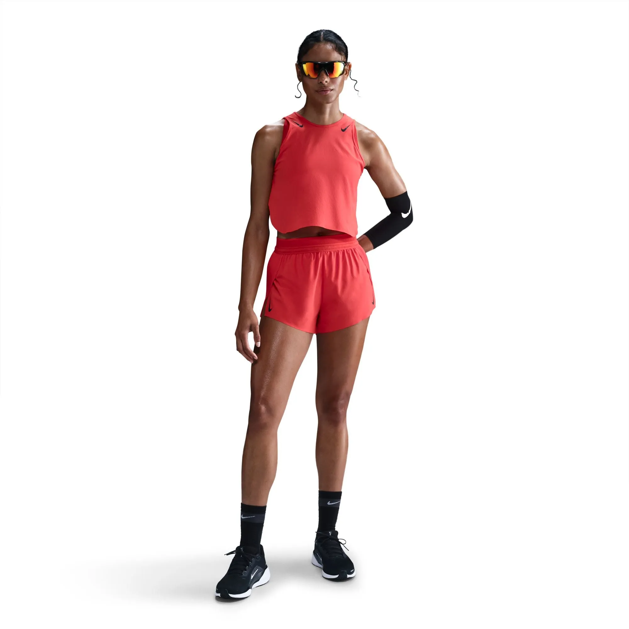 QuickRelease Fasteners Fairy Mood Women's AeroSwift Women's Dri-FIT ADV Cropped Running Tank Top (696 - LT Crimson/Black)