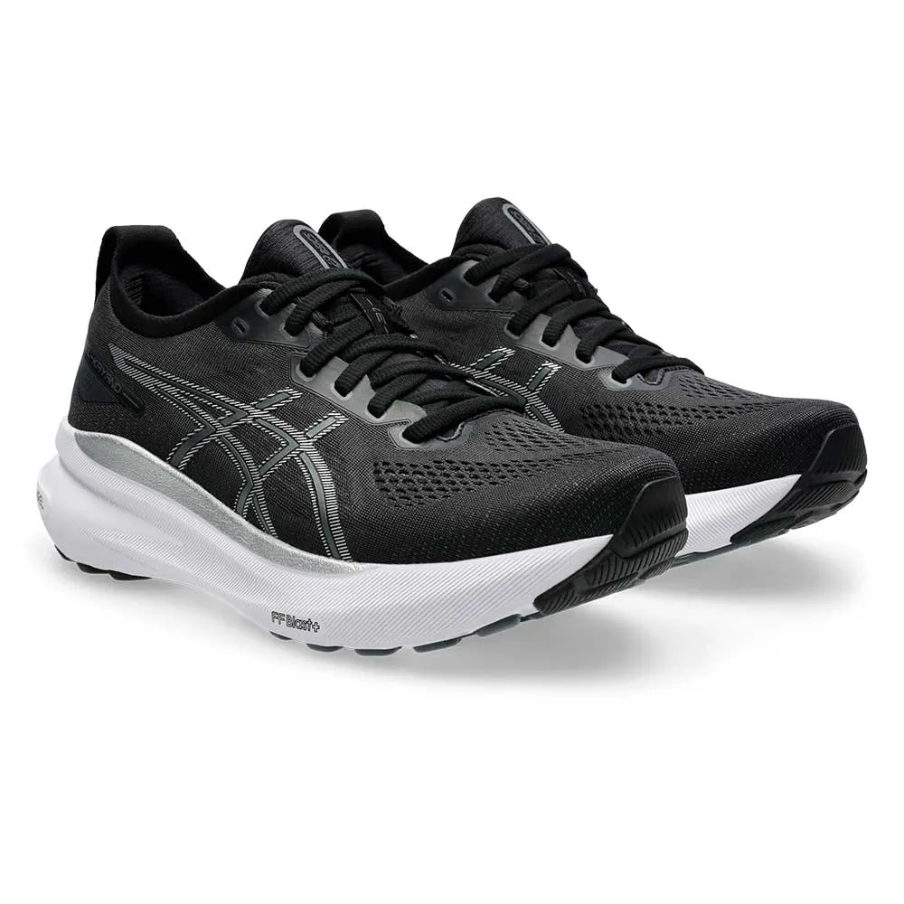 cycling shoes Anti   Slip Feature Women's Gel-Kayano 31 Running Shoe - Black/Pure Silver - Wide (D)