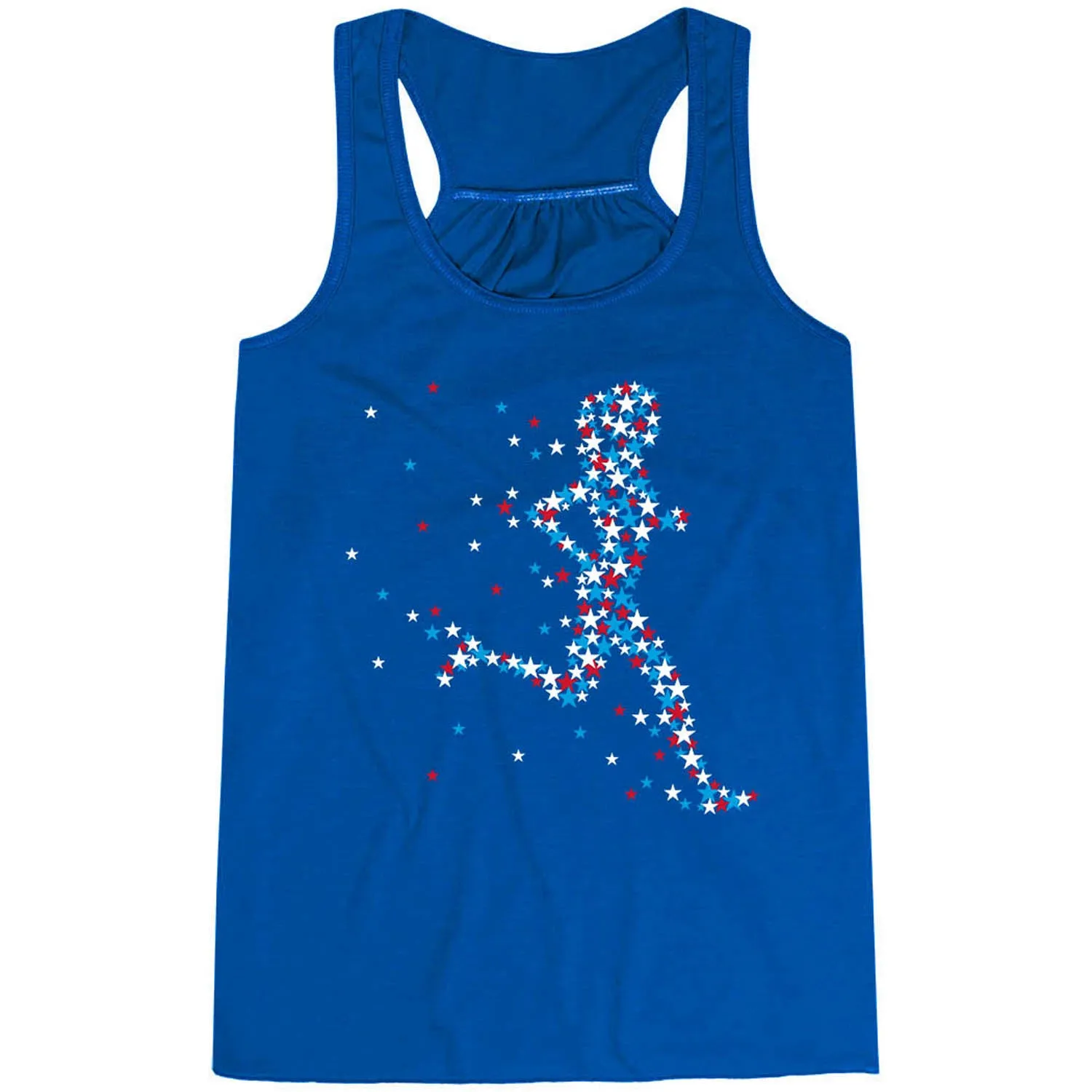Flowy Racerback Tank Top - Patriotic Runner Girl Breathable mesh inserts Quick Flexible