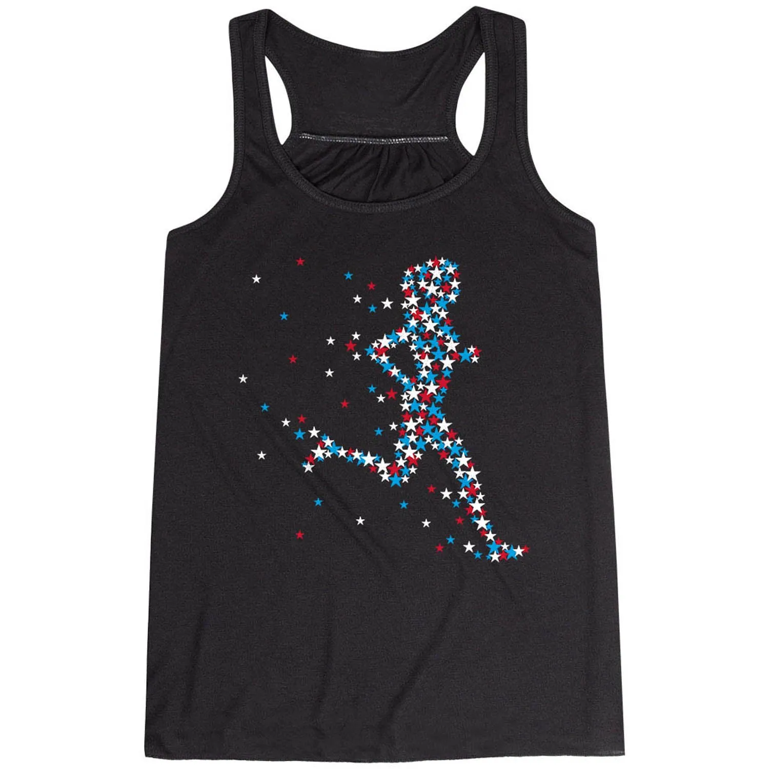 Active Smooth short - distance transportation Flowy Racerback Tank Top - Patriotic Runner Girl