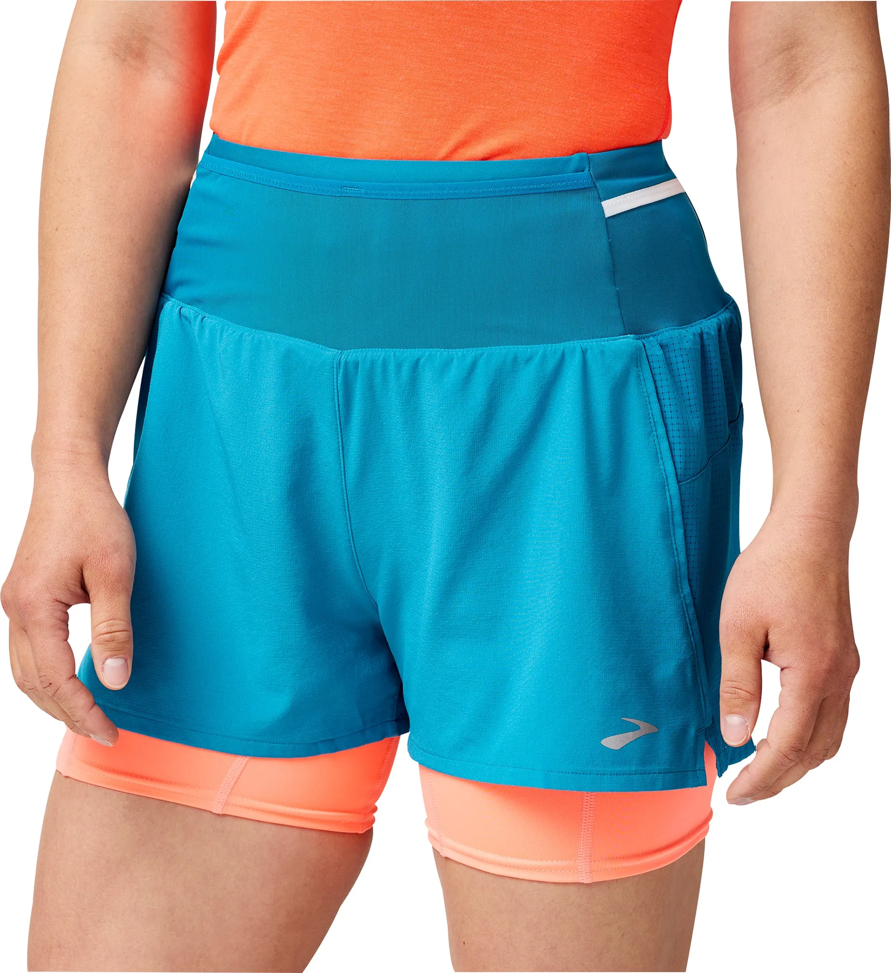 Brooks 3 Inch High Point 2.0 2 In 1 Womens Running Shorts - Blue Comfortable Wear Eco - friendly