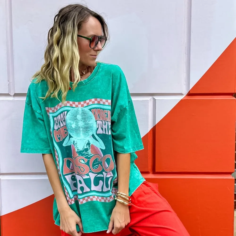 Disco Ball Oversized Tee Perfectly Fit Smooth Finish