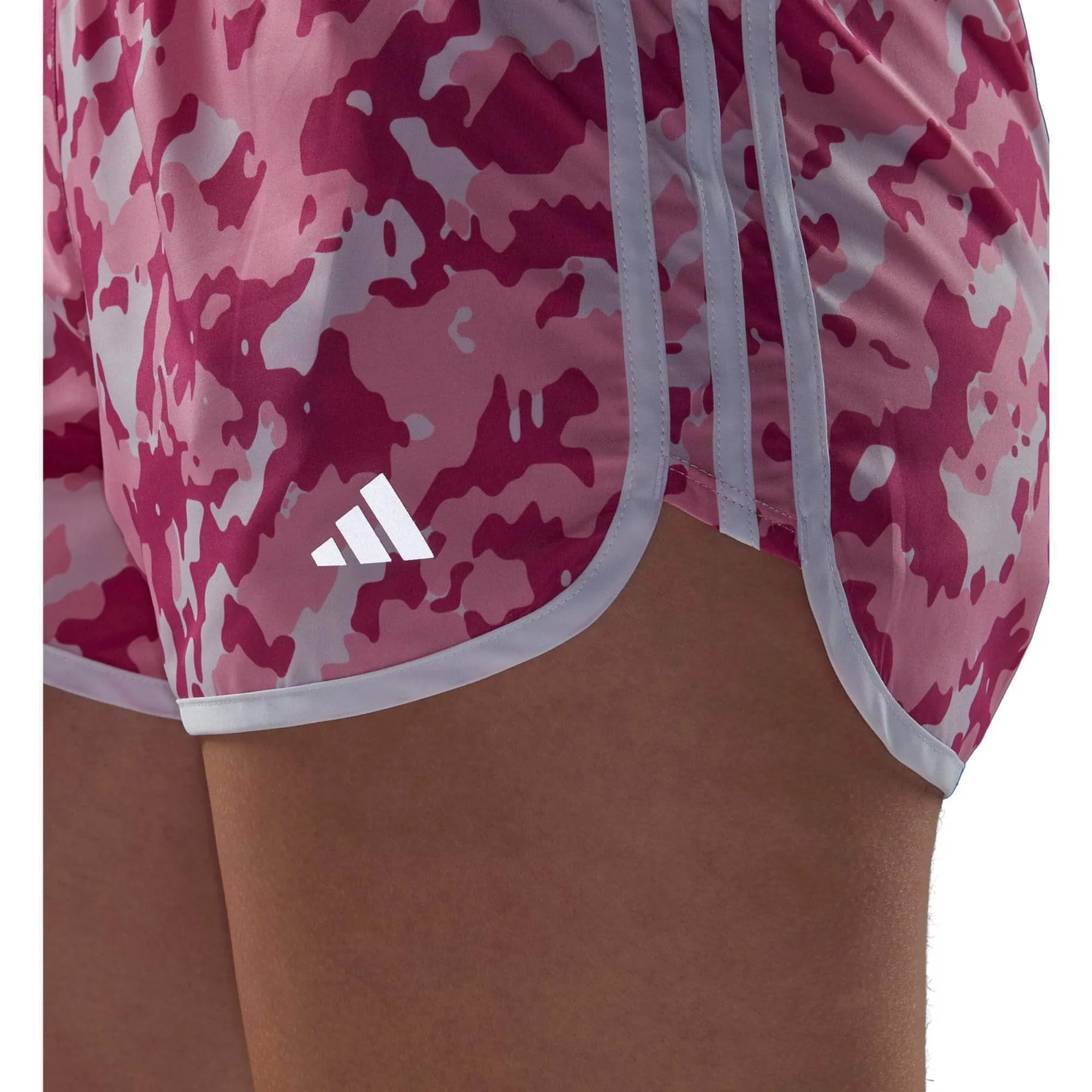 adidas 3 Inch Marathon 20 Womens Running Shorts - Pink Metallic accents Summer Vibes
