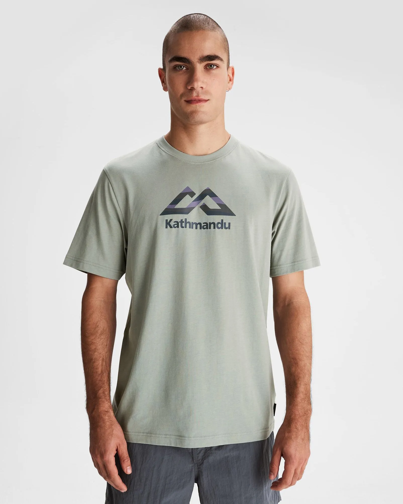 Longline Hemline Layering Fashion Men's Logo Fill Organic T-shirt - Gum Tree