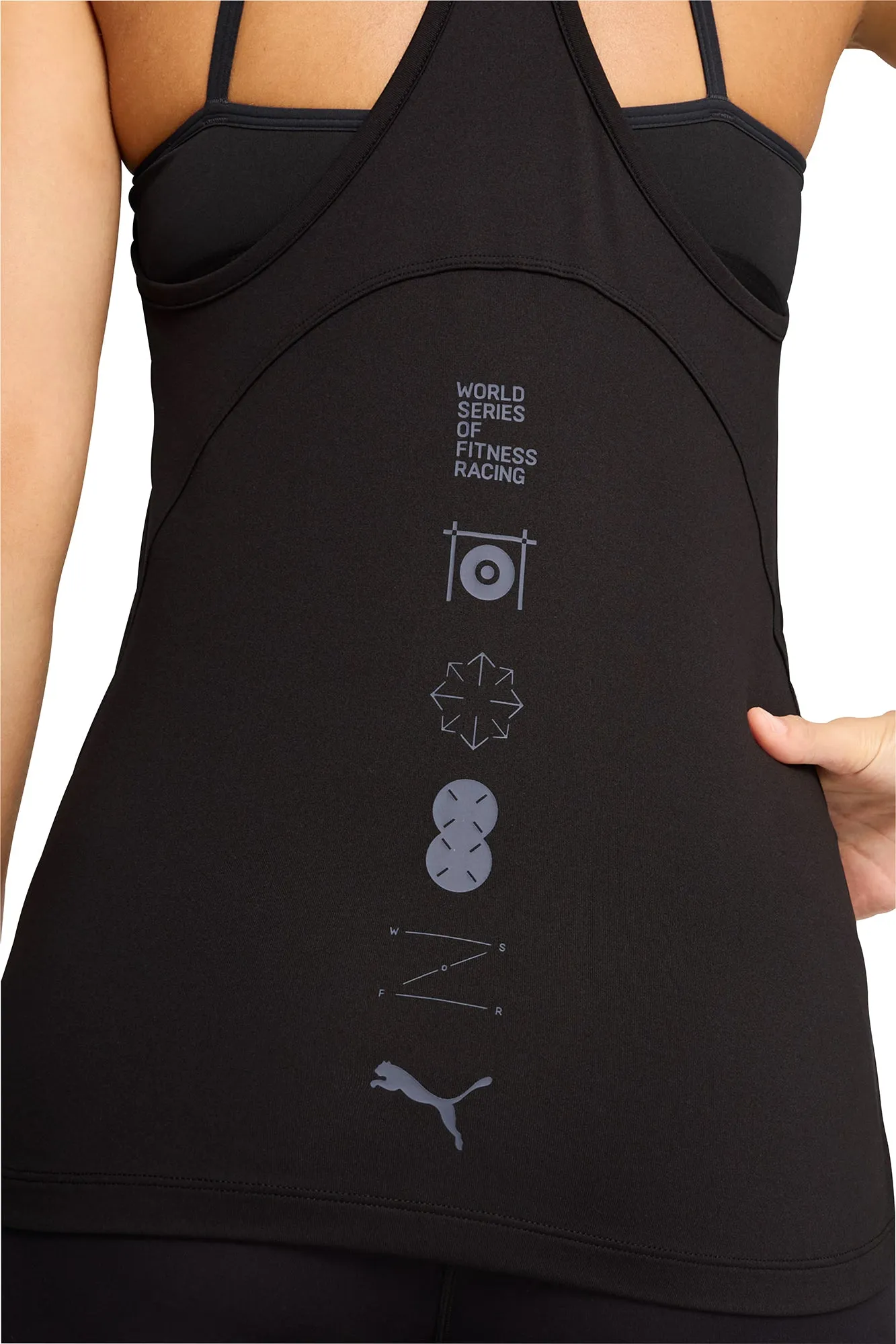 Puma X HYROX Cloudspun Racer Back Womens Training Vest Tank Top - Black NonIrritating Seams