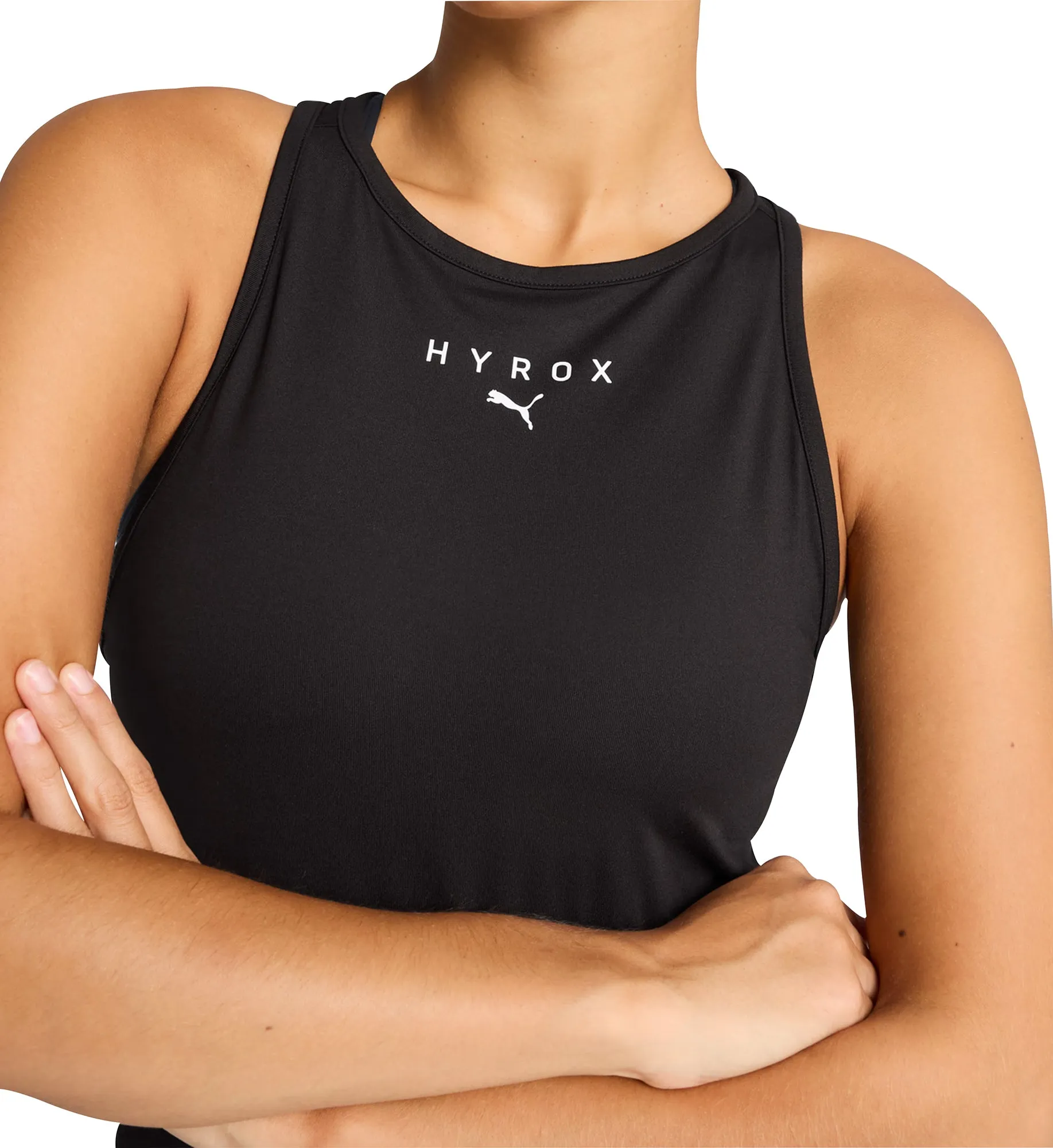 Chic Active Puma X HYROX Cloudspun Racer Back Womens Training Vest Tank Top - Black