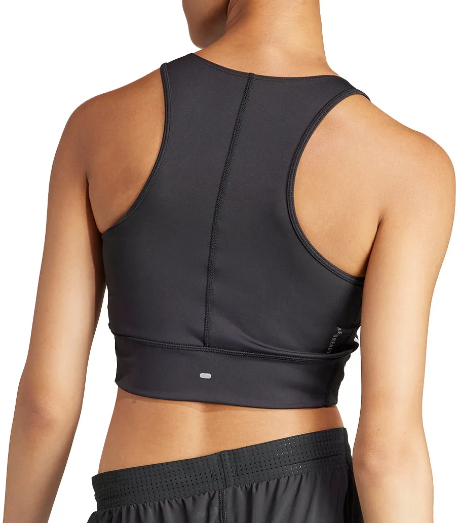 adidas Own The Run 3 Stripes Womens Running Vest Tank Top - Black suitable for drivers