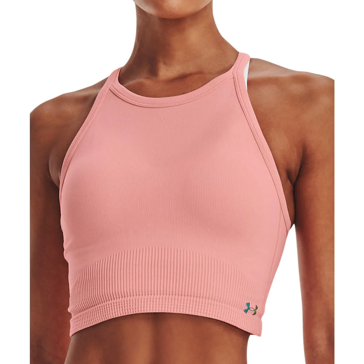 Anti Pilling Surface Under Armour Rush Seamless Womens Training Crop Top - Pink