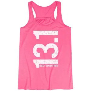 Flowy Racerback Tank Top - 13.1 Half Marathon Vertical suitable for beginners Back Ventilation Design