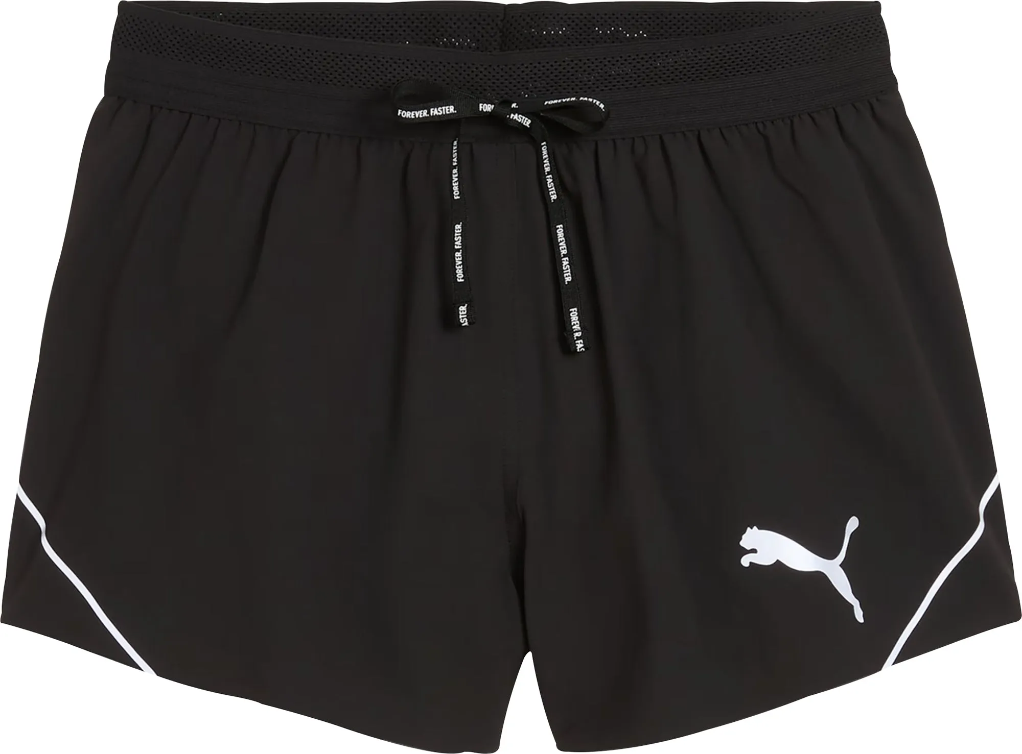 Comfortable Cut campers Puma Raceday UltraWeave 3 Inch Womens Split Running Shorts - Black