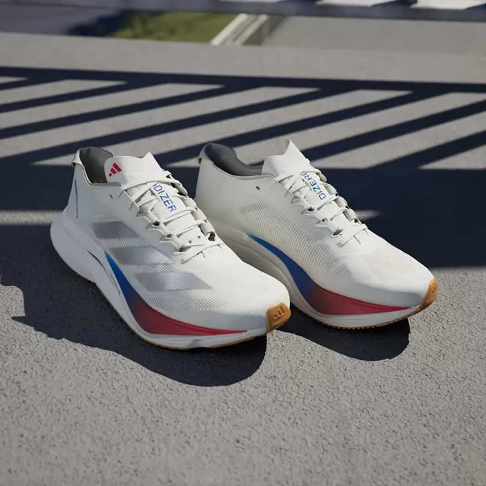 Ankle Support College - running Women's Adizero Boston 12 Running Shoe - Core White/Matte Silver/Pure Ruby - Regular (B)