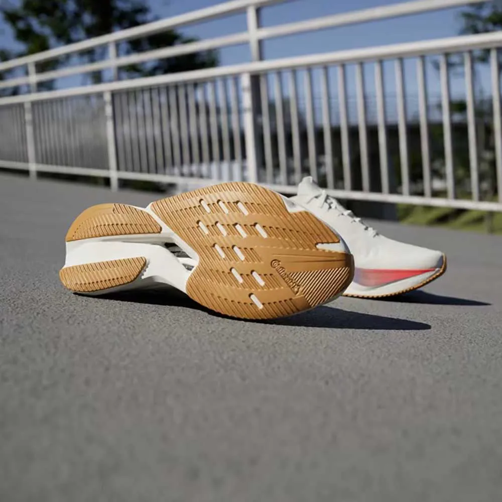 Hyper Compression EVA Foam foam - filled - feature shoes Women's Adizero Boston 12 Running Shoe - Core White/Matte Silver/Pure Ruby - Regular (B)