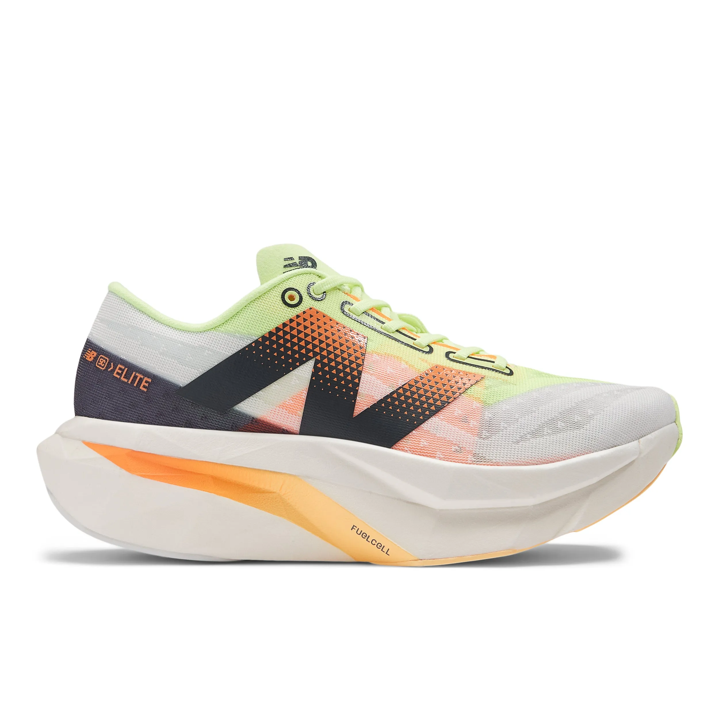 Women??s FuelCell SuperComp Elite 4 (A4 - White/Bleached Lime Glo/Hot Mango) tapered toe - box fitness goals