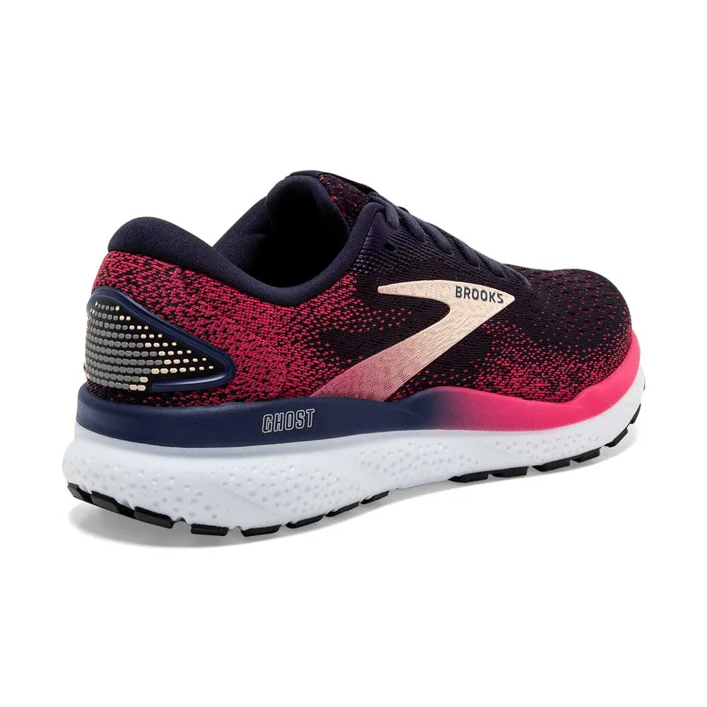 Speed Focus running during a full moon Women's Ghost 16 Running Shoe - Peacoat/Raspberry/Apricot - Narrow (2A)