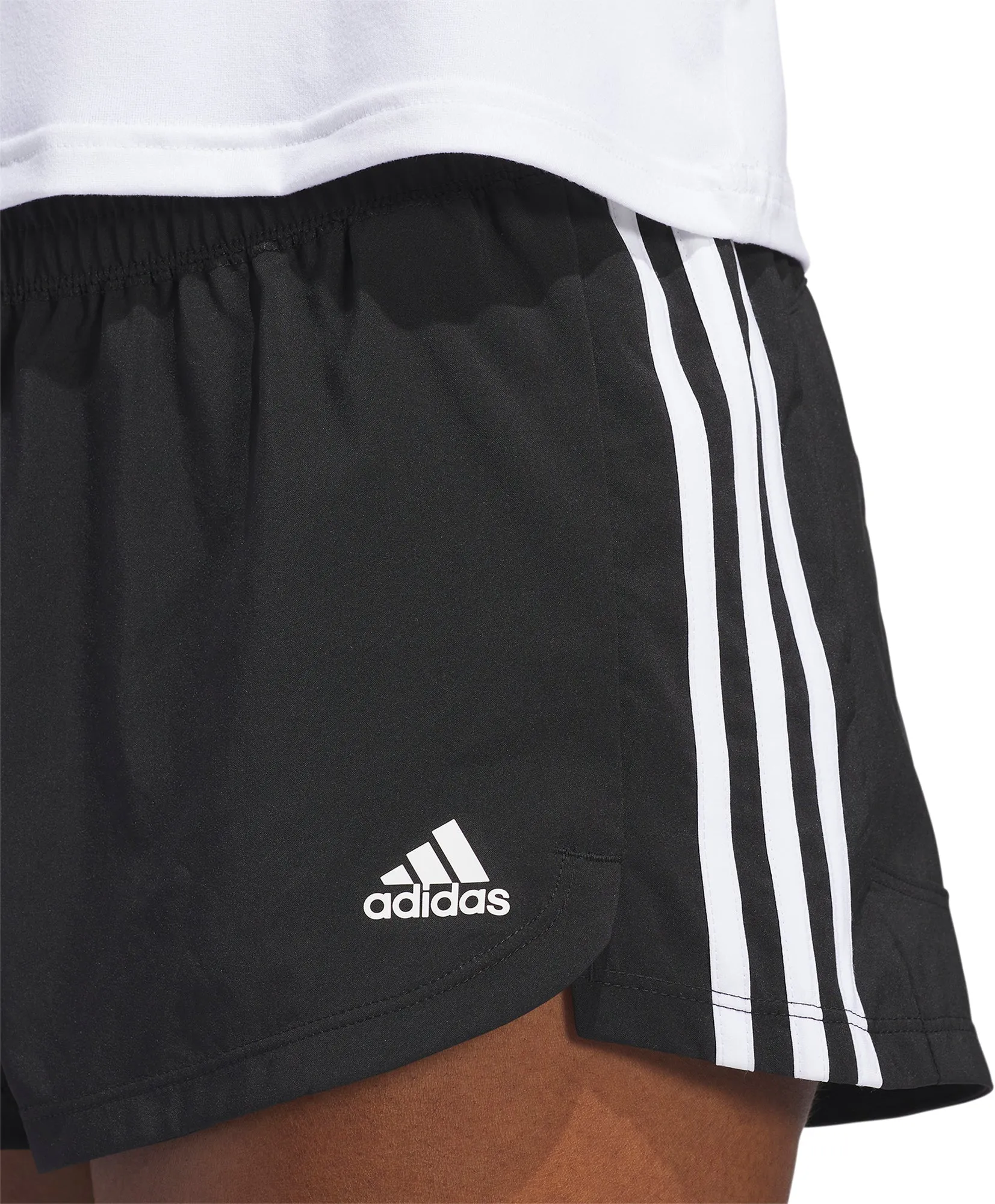 adidas Pacer 3 Stripes Woven Womens Training Shorts - Black Machine-washable Flexible Pocket Placement