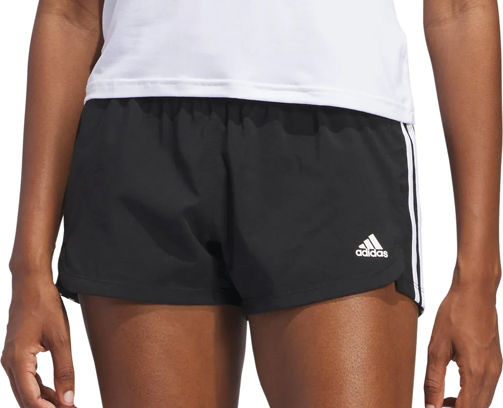adidas Pacer 3 Stripes Woven Womens Training Shorts - Black Fit Design Tagless Labeling