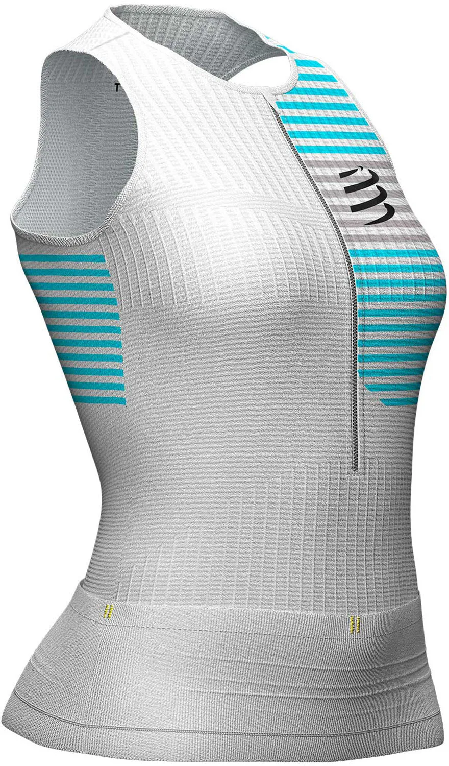 Tagless Labeling high intensity conflict Compressport Tri Postural Half Zip Womens Running Vest Tank Top - White