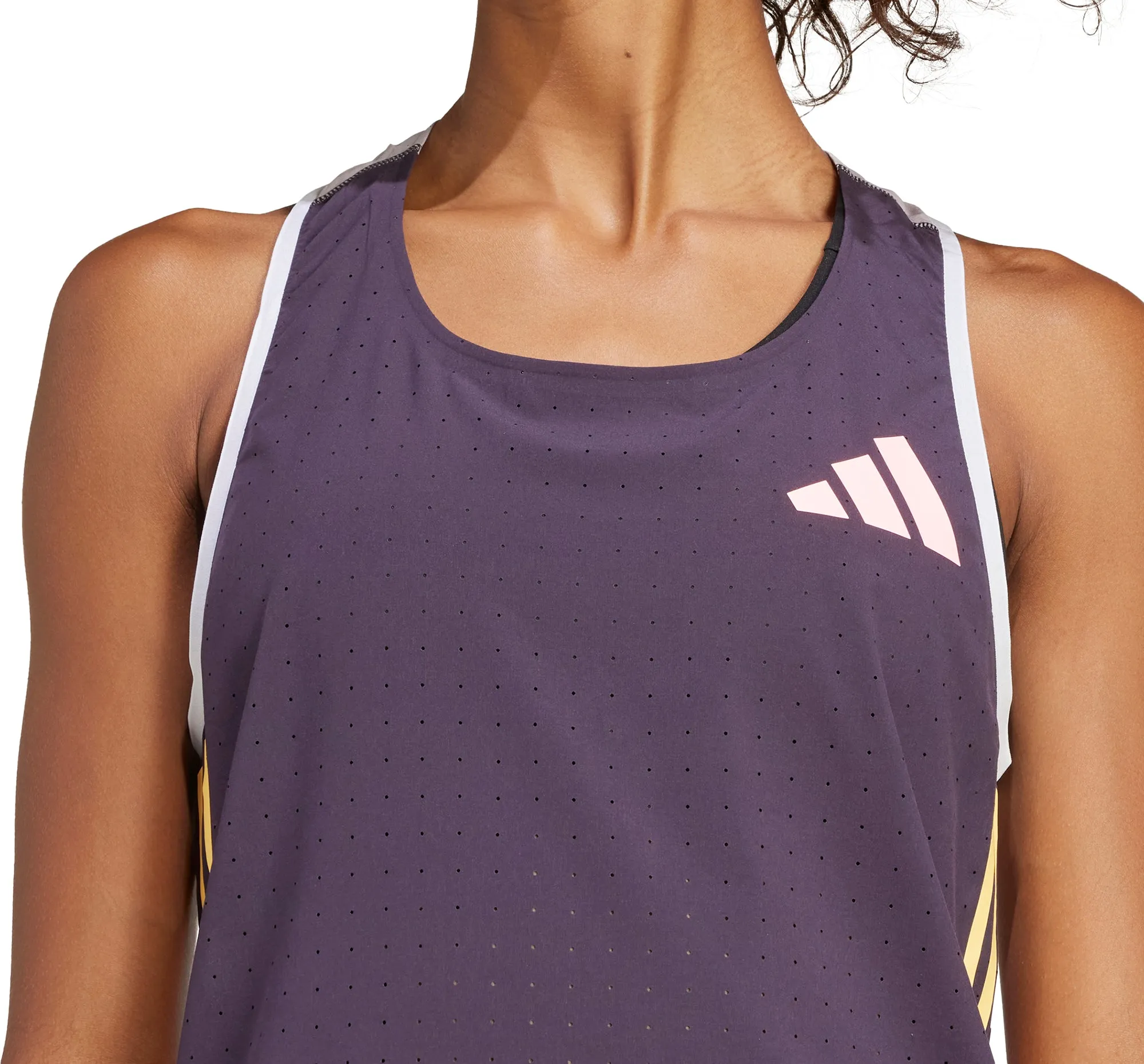 adidas Adizero Promo Womens Running Vest Tank Top - Purple Remote control low - efficiency operation