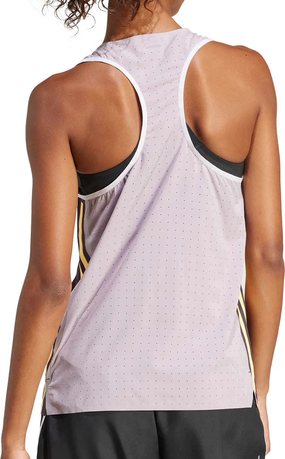 cylindrical Ultra Comfort adidas Adizero Promo Womens Running Vest Tank Top - Purple