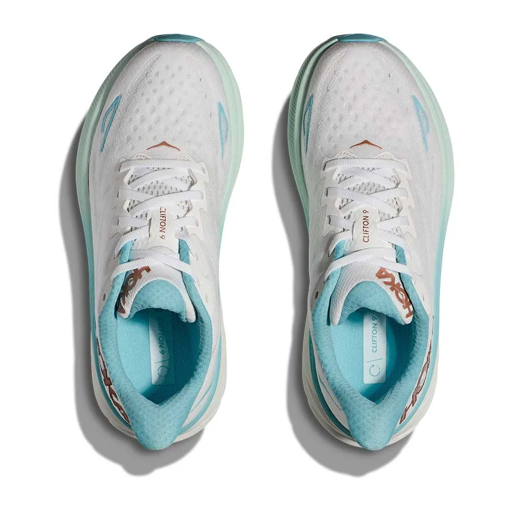 Women's Clifton 9 Running Shoe - Frost/Rose Gold - Regular (B) running in sunny tracks shoes