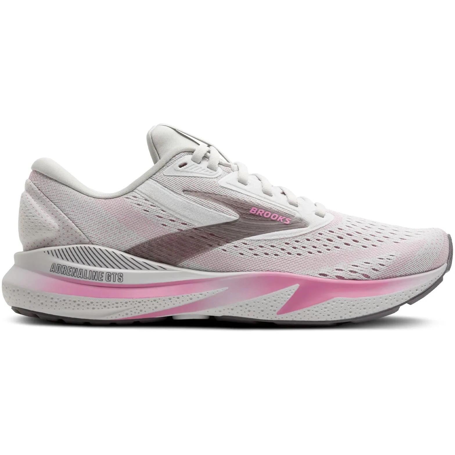 Women's Adrenaline GTS 24 Running Shoes Oyster / Excalibur / Pink Enhanced Grip Tread