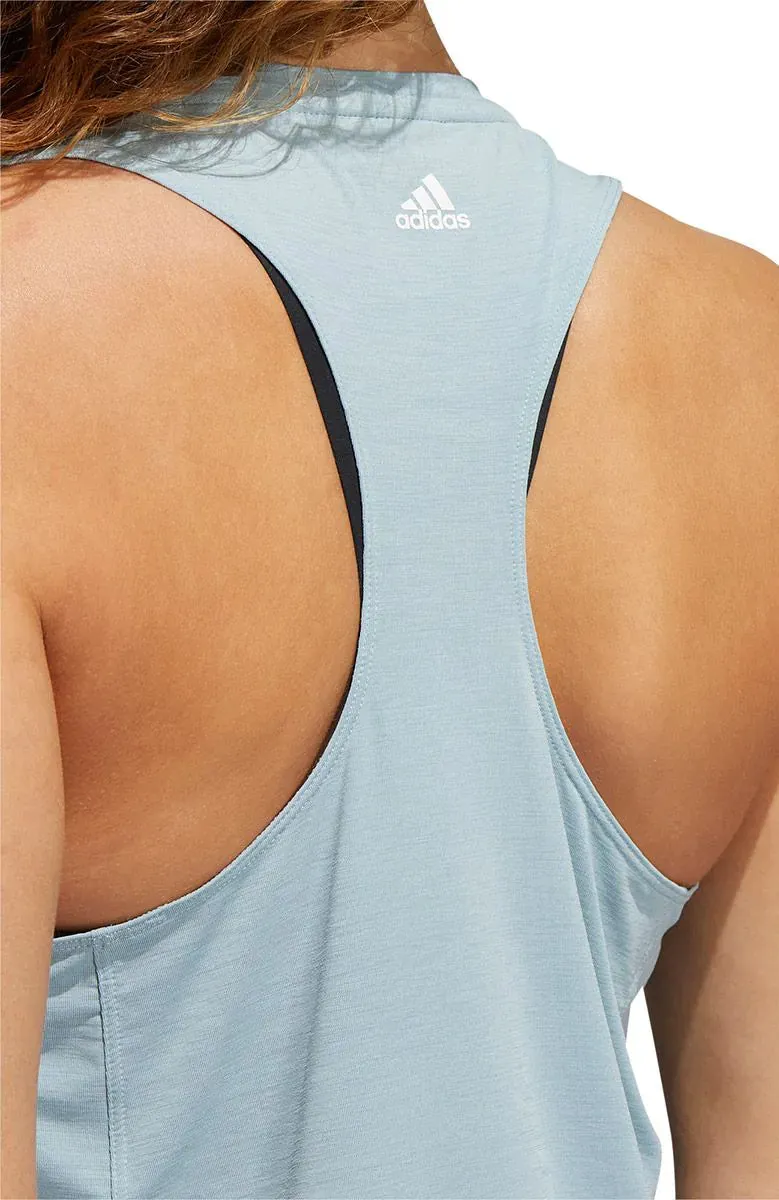 Night vision adidas 3 Stripes Bar Logo Womens Running Vest Tank Top - Grey