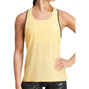 adidas Adizero Womens Running Vest Tank Top - Yellow Anti Static Finish