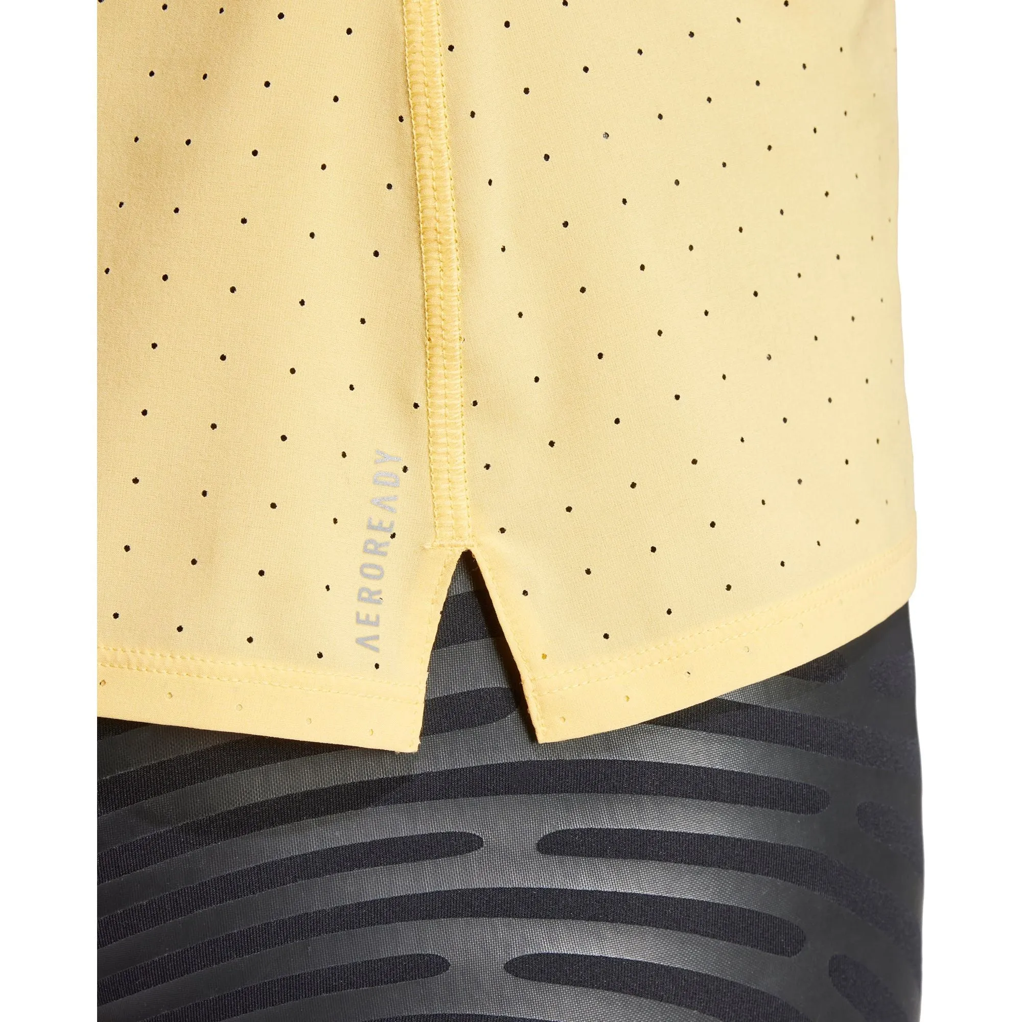 Durable Binding adidas Adizero Womens Running Vest Tank Top - Yellow