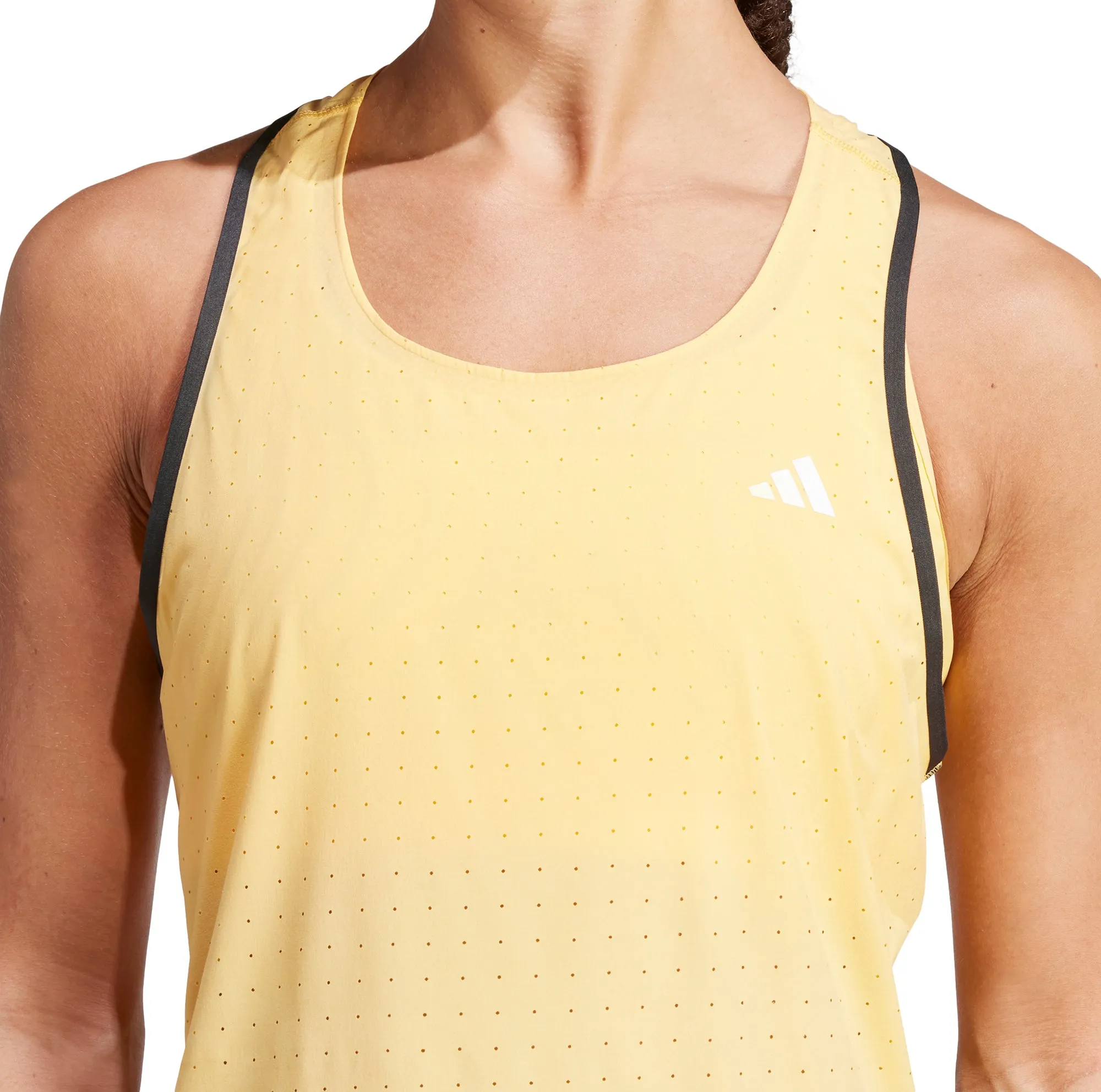 adidas Adizero Womens Running Vest Tank Top - Yellow industrial workers land based