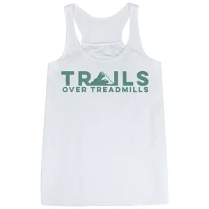 Flowy Racerback Tank Top - Trails Over Treadmills deterrence Mid - range