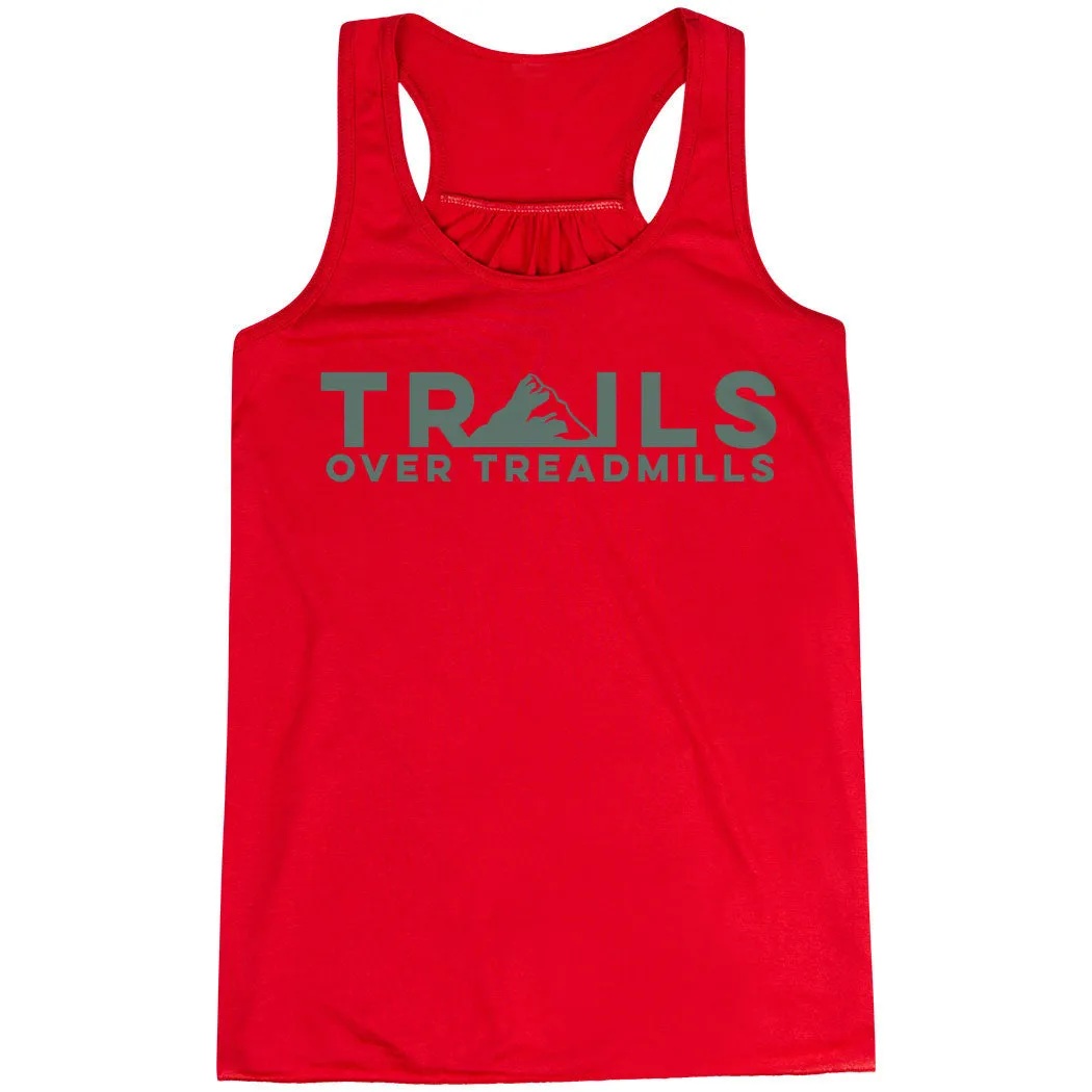 Tagless Neck Flowy Racerback Tank Top - Trails Over Treadmills