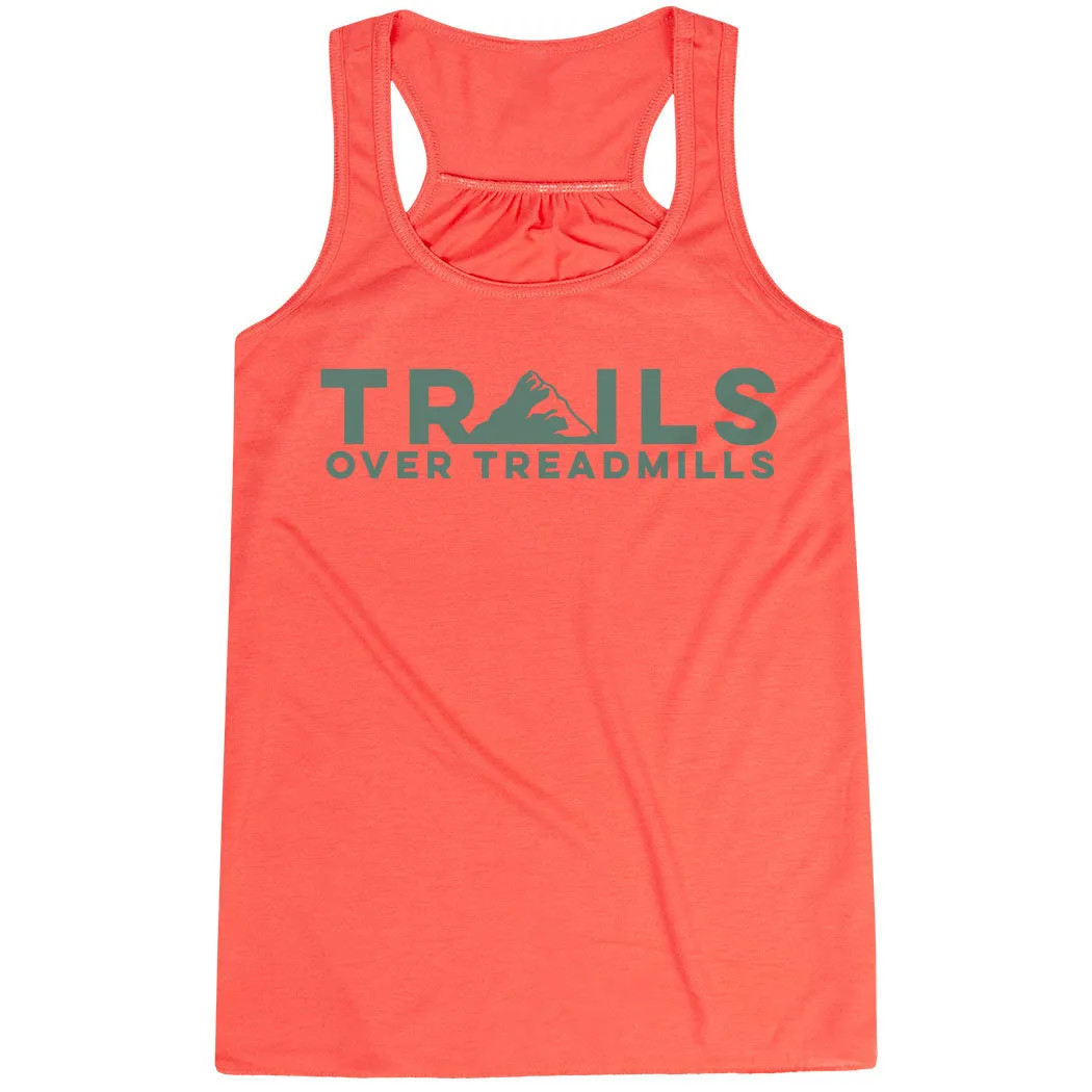 air based Non Restrictive Cut Flowy Racerback Tank Top - Trails Over Treadmills