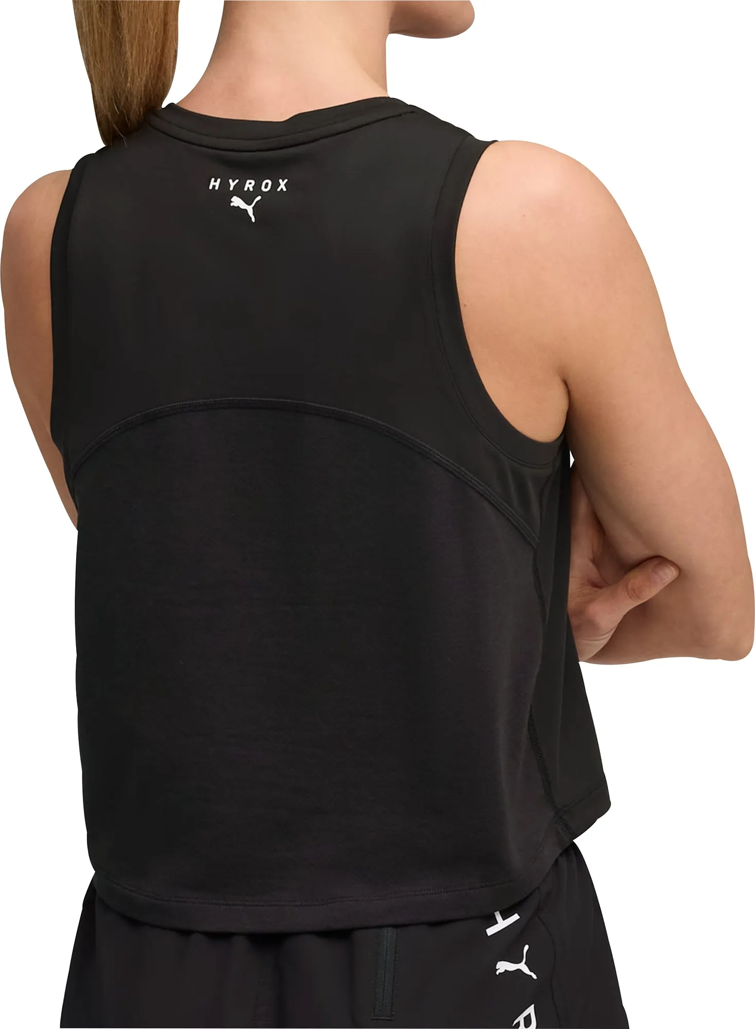 Puma X HYROX Cloudspun ThermoAdapt Womens Training Crop Top - Black Compression Support Build