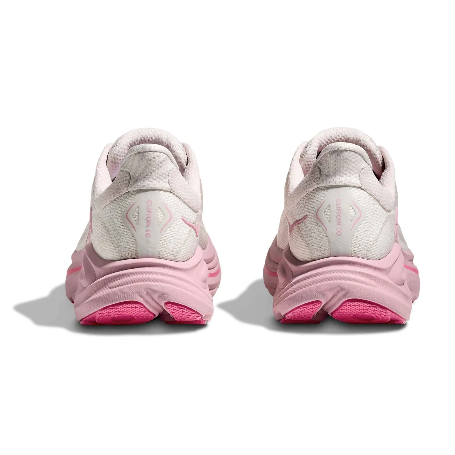 Women's Clifton 10 Wide Fit Running Shoes Rose Cream / Dried Rose Lockdown Strap Responsive ride