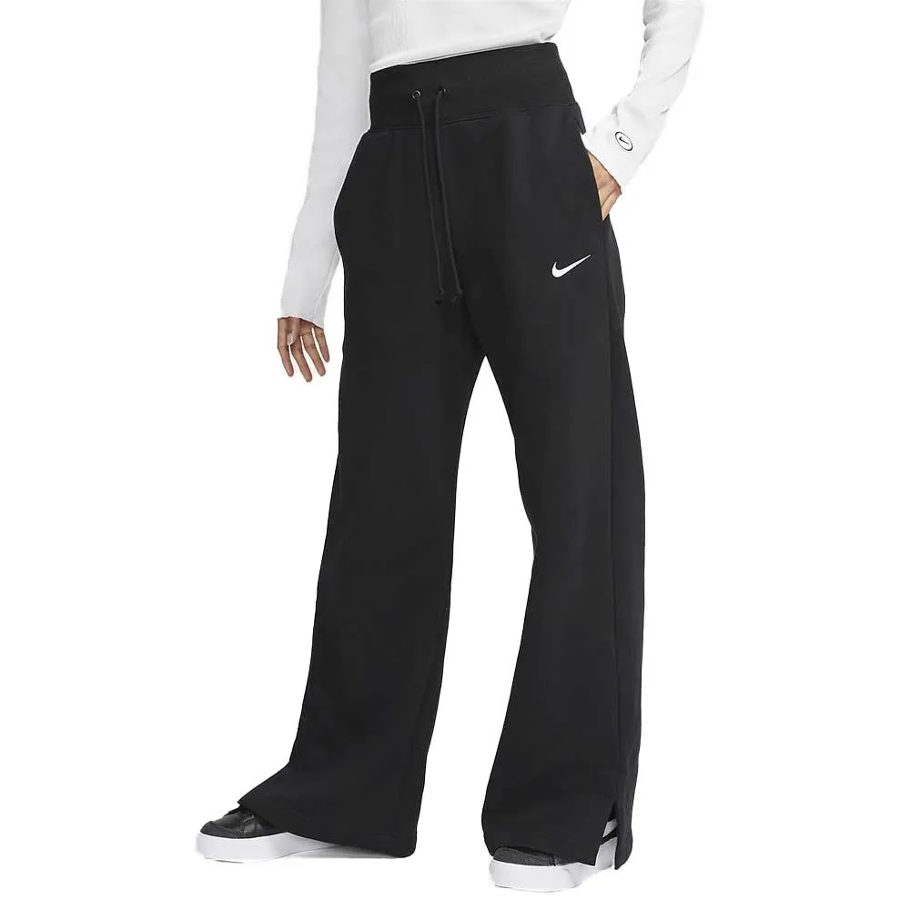 Sporty Design Women's Fleece High Rise Pant Wide - Black